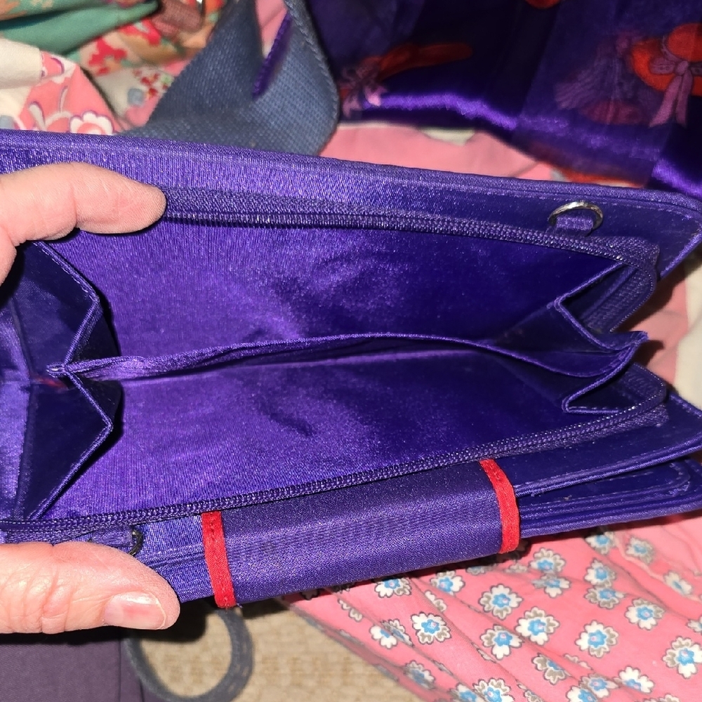 Avon Red Hat Society Purple Hat Print Scarf with Red Wallet - Picture 4 of 4